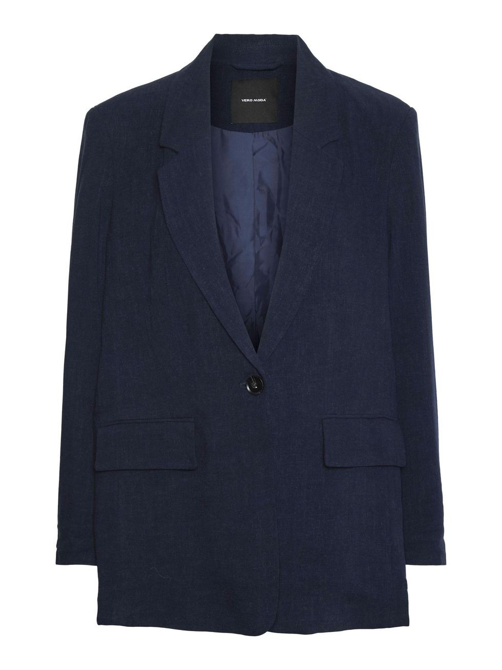 Blazer de in Vmlucyver LS Vero Moda pentru femei, bleumarin, M